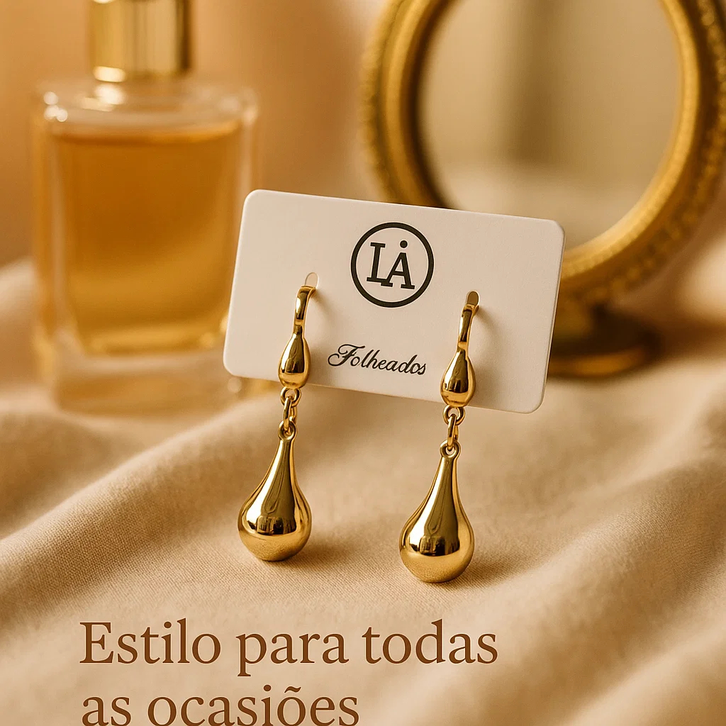 Brinco Gota Feminino Banhado a Ouro 18K Luxo Europeu Elegante Não Desbota Premium em Oferta na Shopee