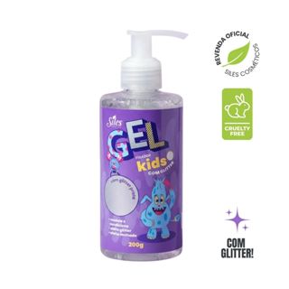Gel de Cabelo Infantil Glitter Fixador Kids Prata 200g Siles em Oferta na Shopee