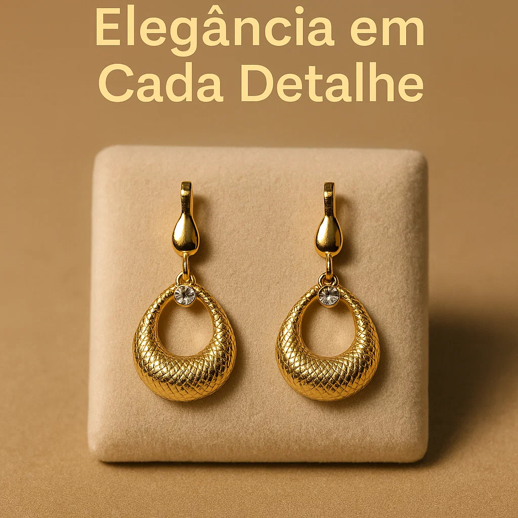 Brincos Femininos 18K Banhado a Ouro, Não Desbota, Design Oval Moderno com Cristal Brilhante em Oferta na Shopee