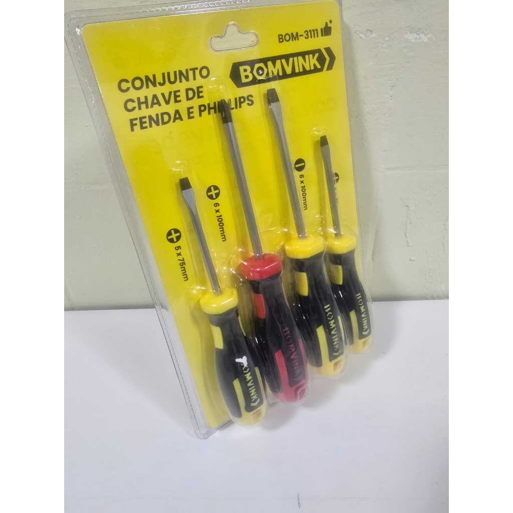 ogo Com 3 Chave de Fenda e  1 Phillips Kit Profissional Imã Imantada Magnética