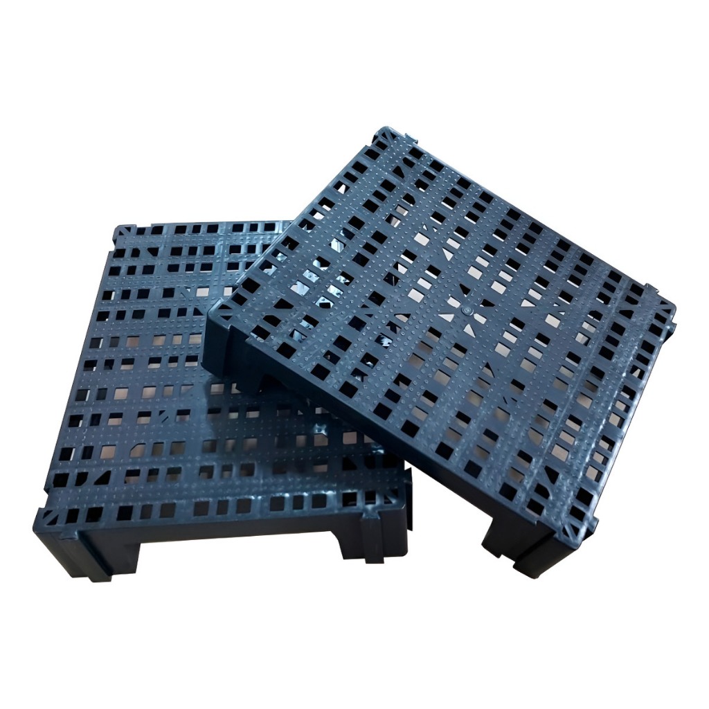 Estrado Palete Plástico 50x60x15 Com Encaixe Preto Piso Preto