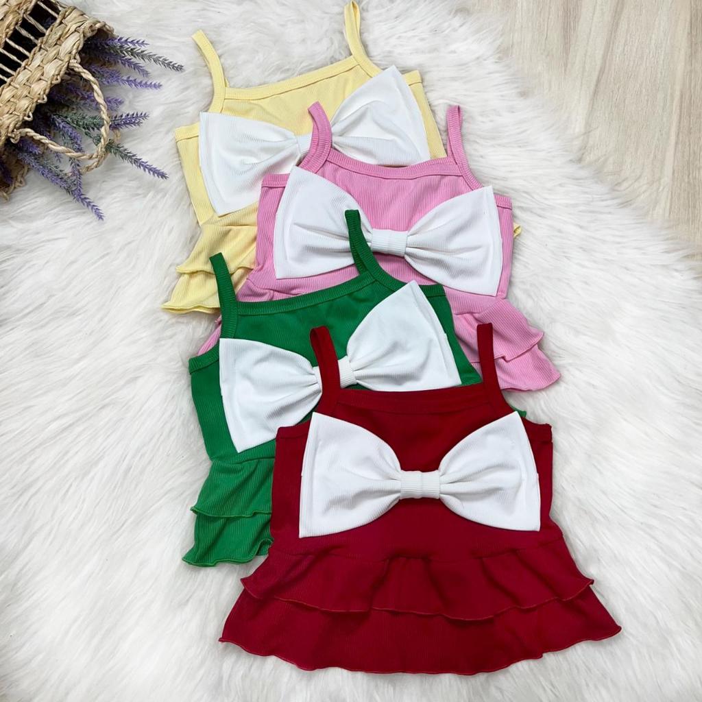 Cropped Laço Babado Infantil Para Meninas
