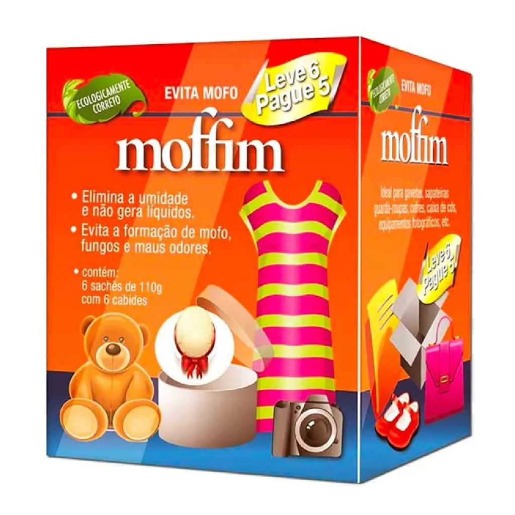 Moffim Desumidificador Evita Mofo Antimofo Guarda Roupa Armario Gaveta Closet Umidade Organização