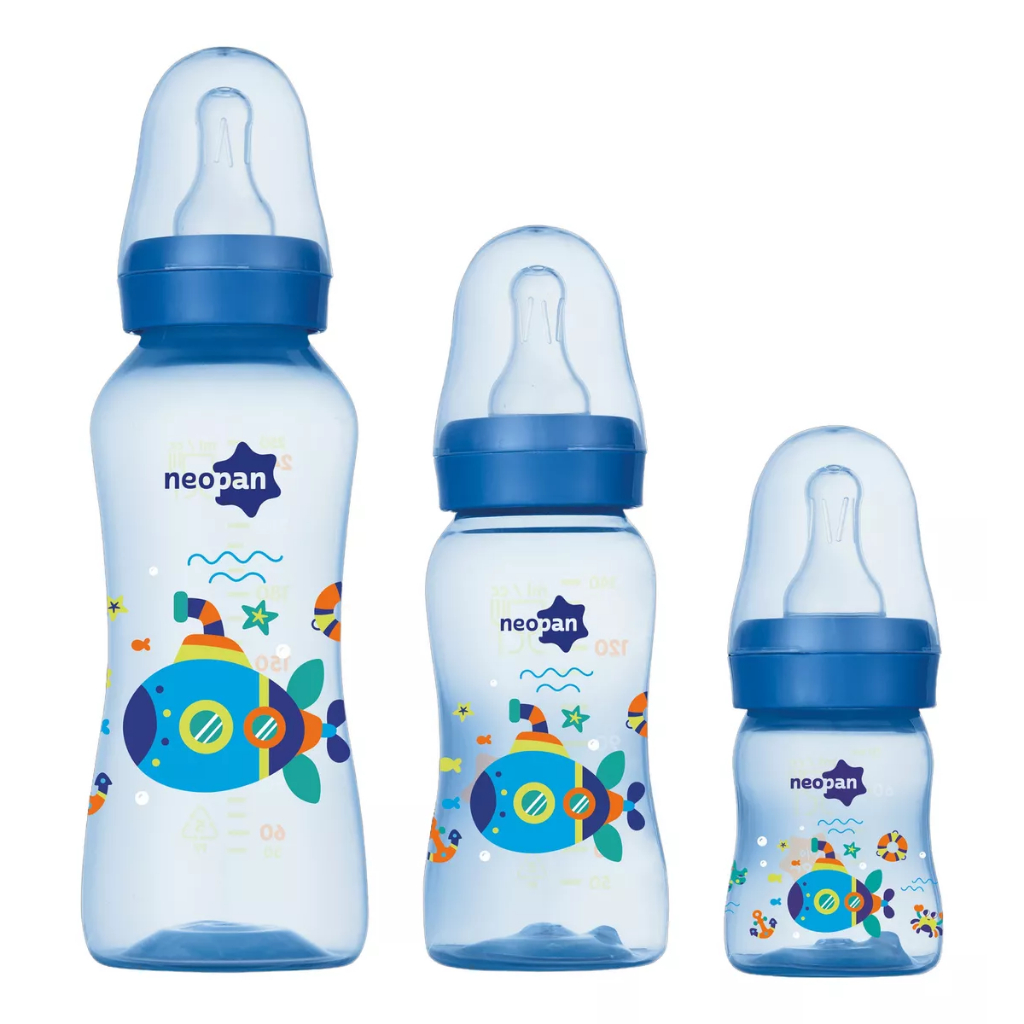 KIT 3 MAMADEIRAS NEOPAN AZUL SUBMARINO  BICO CONVENCIONAL - 250ML/140ML/70ML em Oferta na Shopee