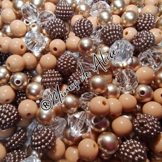 Blend Mix Pedraria Chocolate Premium Aprox.200/500pçs Perola Miçanga Cristais artesanato bijuterias em Oferta na Shopee