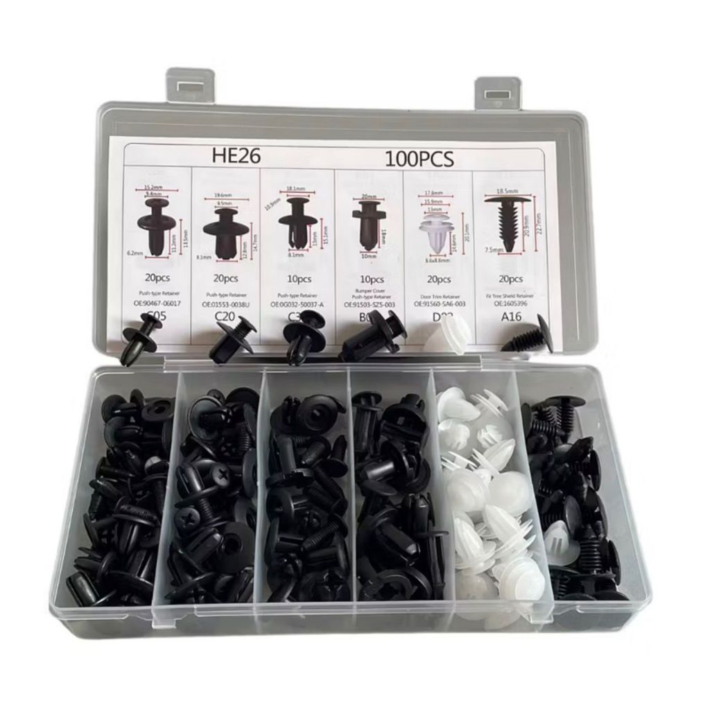 Kit 100 Pecas Auto Fixadores Clipe Mista Corpo Do Carro Push Pino Retentor Rivet Stops Porta Painel em Oferta na Shopee