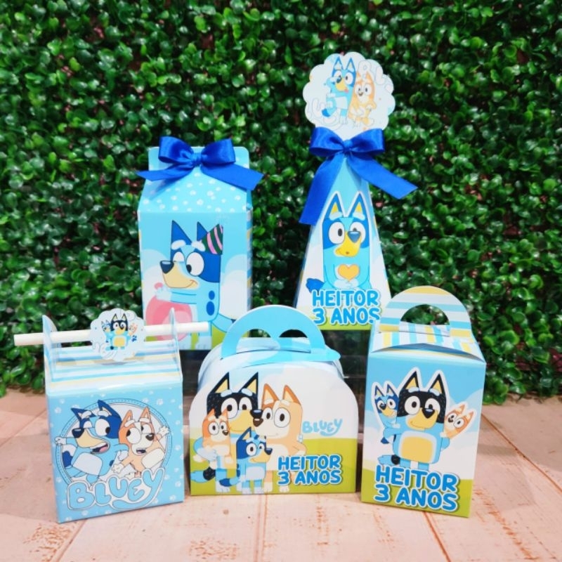 Pegue e Monte Kit Personalizado Bluey e Bingo - Lembrancinha Personalizada Bluey e Bingo