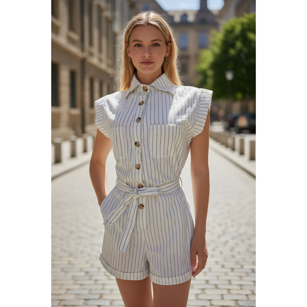 Macaquinho Feminino De Linho Algodão em Oferta na Shopee