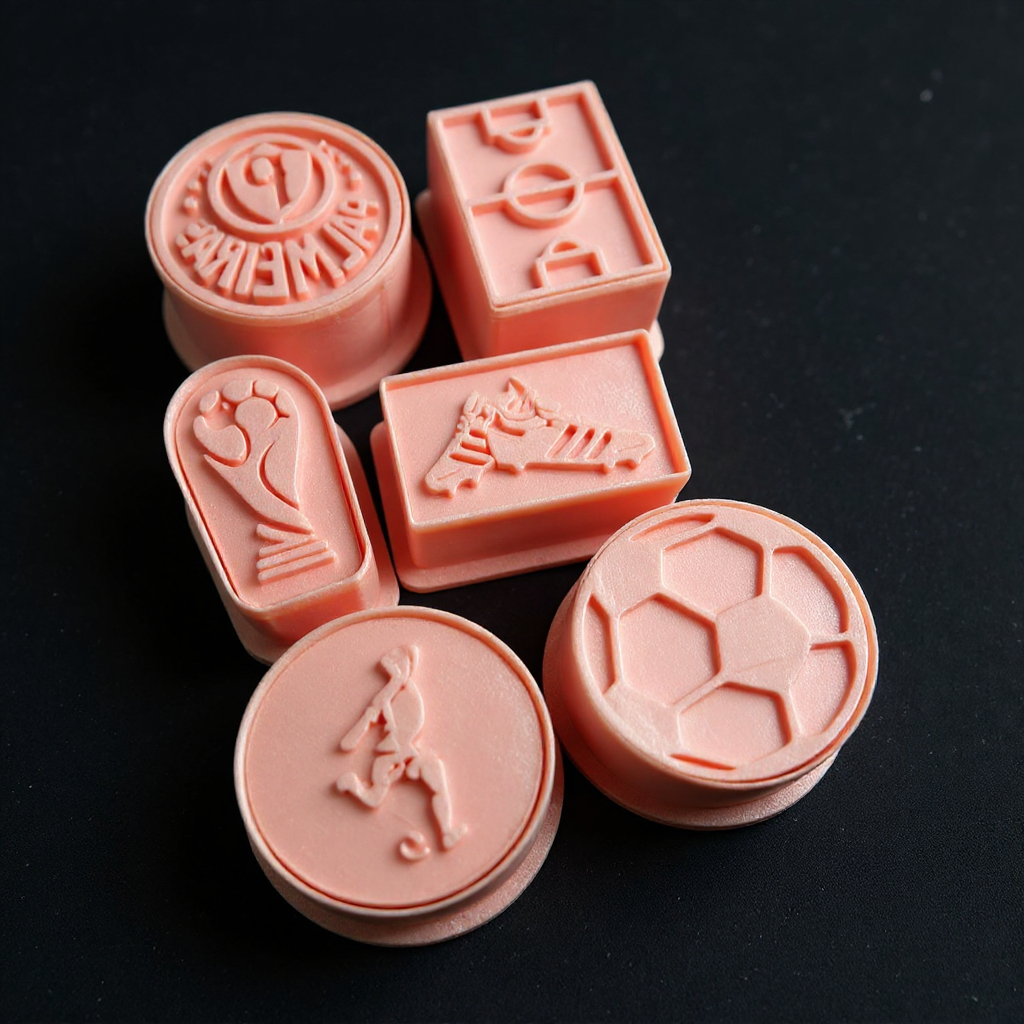 ejetores modeladores tema futebol com carimbo para doces brigadeiros biscoitos - kit 6 modeladores em Oferta na Shopee