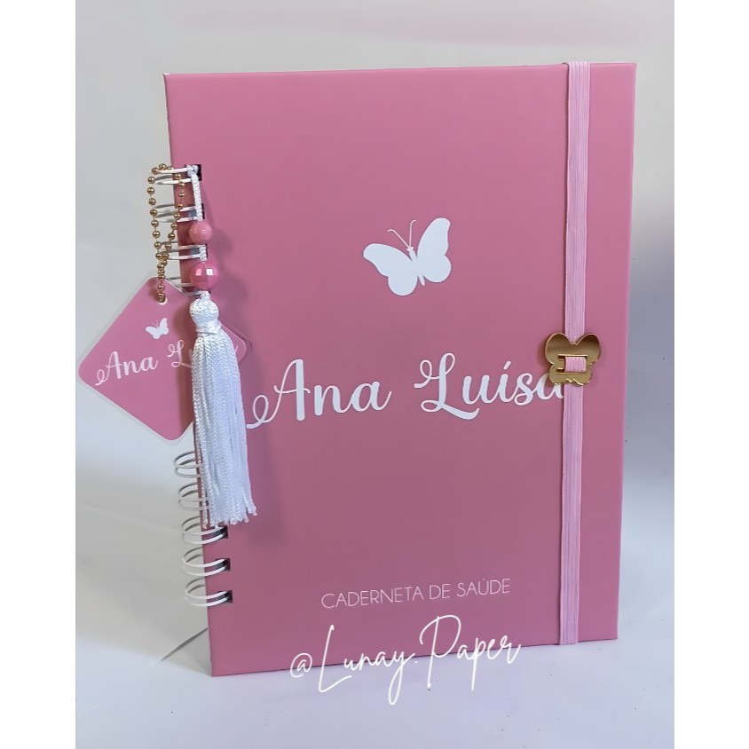 Caderneta de Vacinação / Saúde - Borboletas - Minimalista- Menina - vacina- Caderneta de Vacinação Personalizada