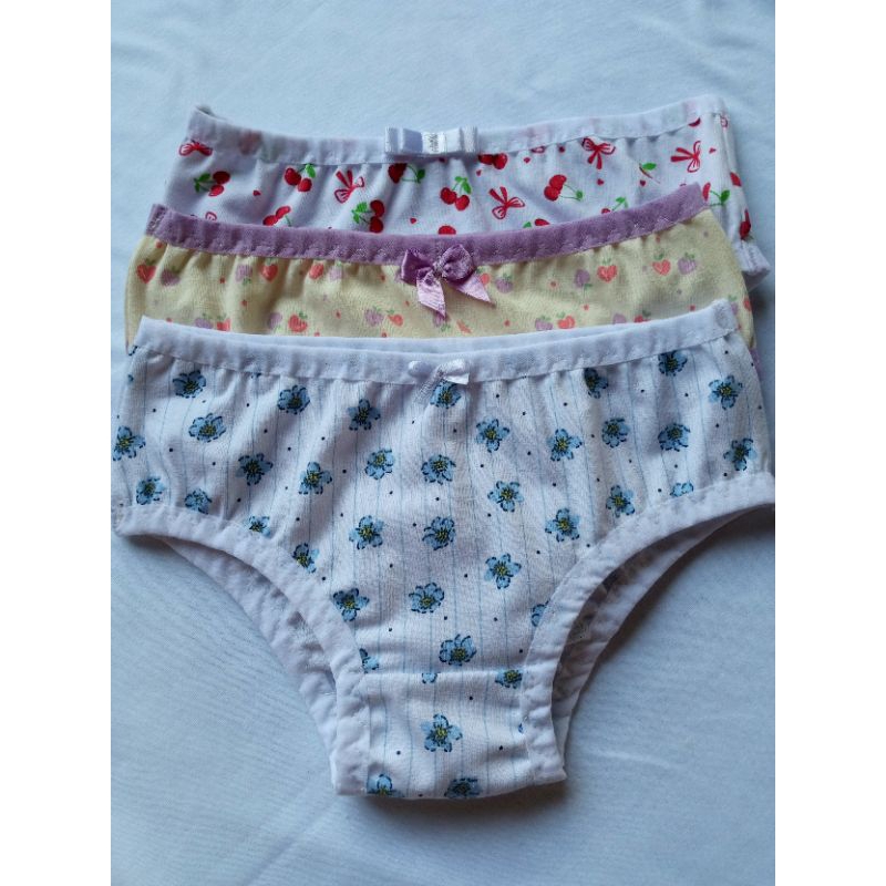 Kit 3 Calcinhas conforto Infanto Juvenil  Tanga Feminina 10 a 16 Anos  Cotton com Fundo 100% Algodão  Estampas Sortidas