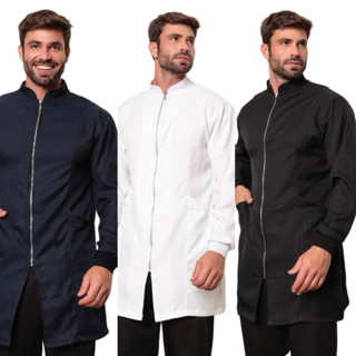 Jaleco Masculino Oxford Premium Zíper Punhos Veneto Várias Cores Gardenia Jalecos em Oferta na Shopee