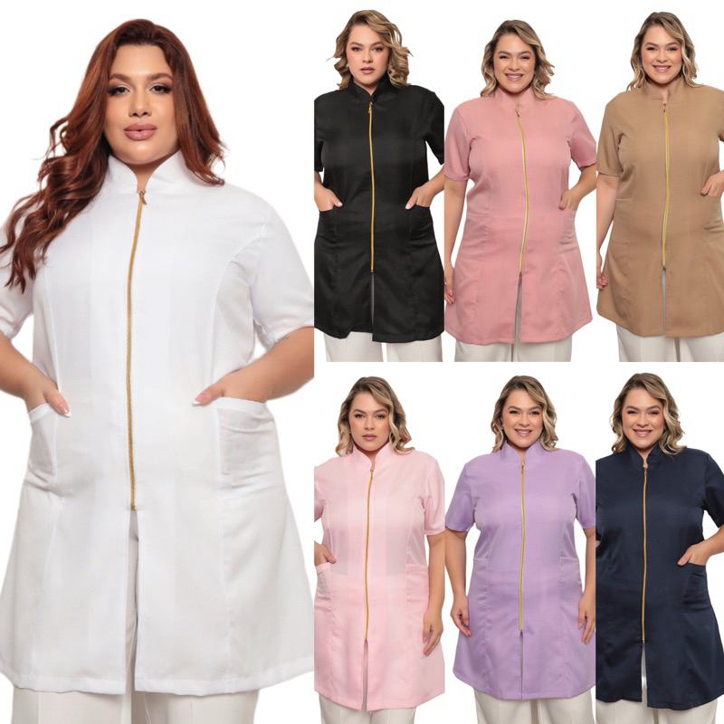 Jaleco Feminino Plus Size  Malta Várias Cores Gardenia Uniformes