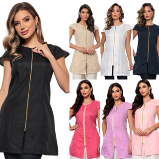 Jaleco Feminino Manga Curta De Zíper Conforto lala Várias Cores  Gardenia Jalecos em Oferta na Shopee