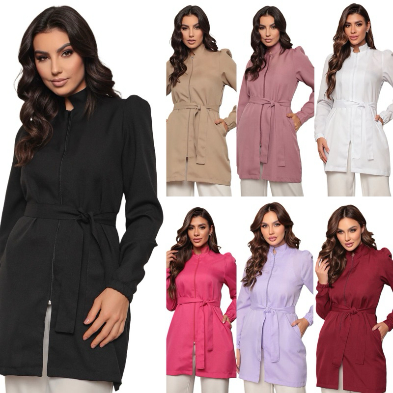 Jaleco Feminino  com cinto Várias Cores Marcela Gardenia Uniformes em Oferta na Shopee