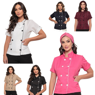 Dólmã Feminina Manga Curta Várias Cores Celi Gardenia Jalecos em Oferta na Shopee