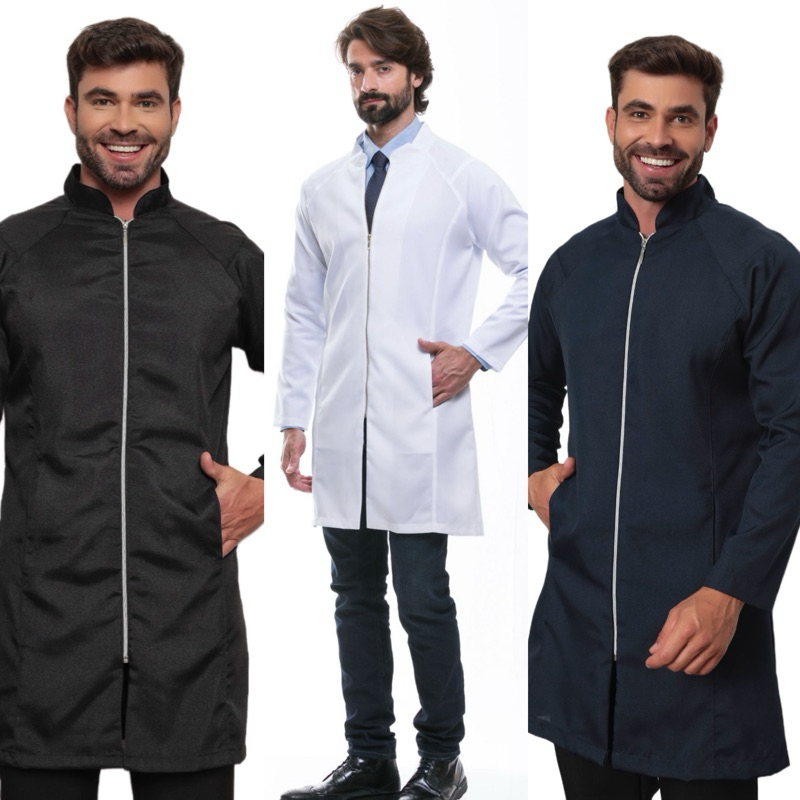 Jaleco Masculino Slim Viena Cores Diversas Gardenia Uniformes em Oferta na Shopee