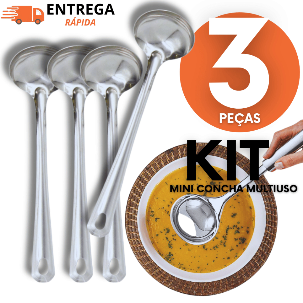 Mini Conchas De Inox Kit Pequeno Para Servir Molhos, Caldos E Diversas Utilidades De Cozinha