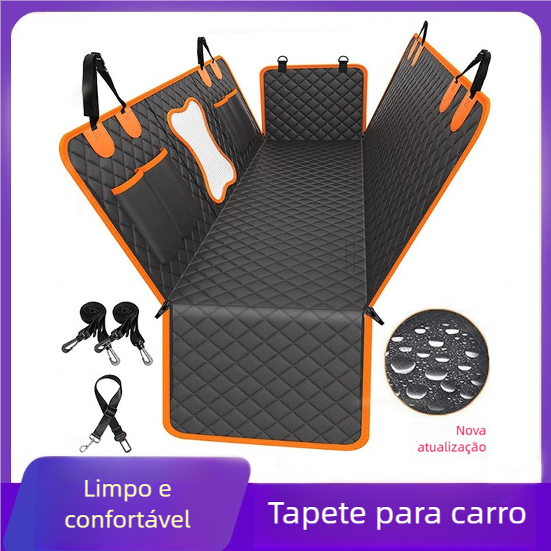 Capa Protetora Pet Impermeável 5 em 1 para Banco de Carro com Cinto de Segurança