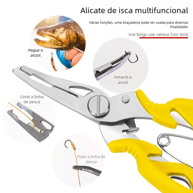 Alicate De Pesca De Aço Inoxidável , Isca De Boca Curvada , Tesoura De Controle Multifuncional em Oferta na Shopee
