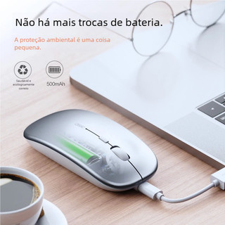 Mouse Sem Fio Wireless Com Bateria Interna Recarregavel  Led RGB Home Office