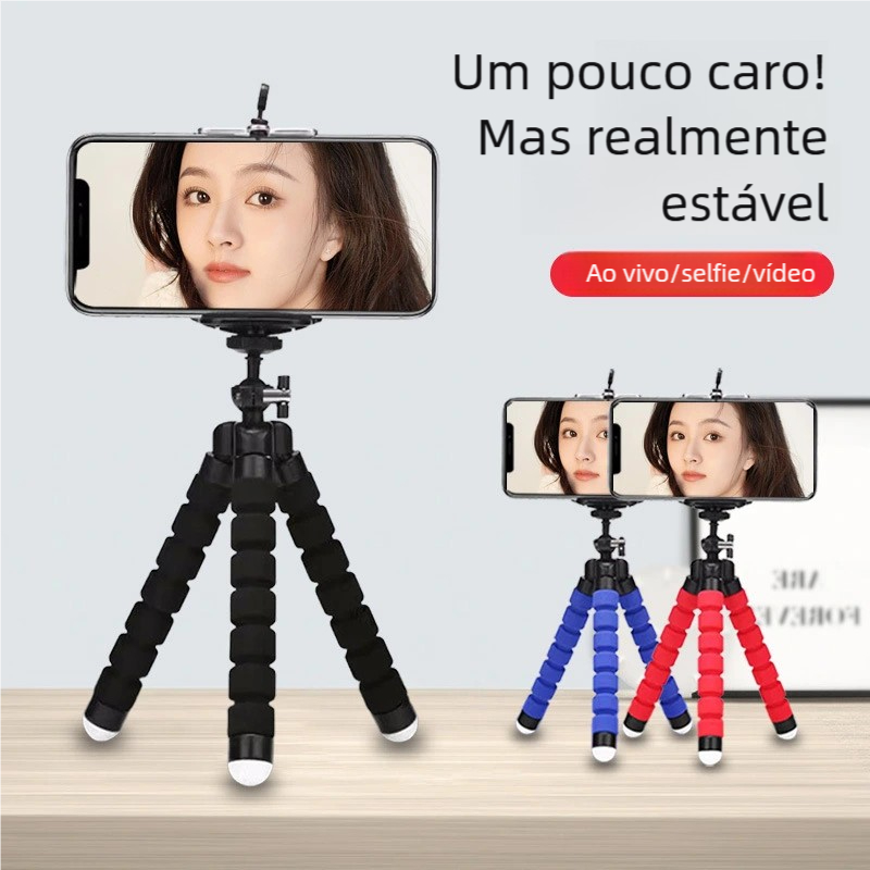 Suporte De Tripé Pequeno Universal Para Telefone Polvo Esponja Com Clipe