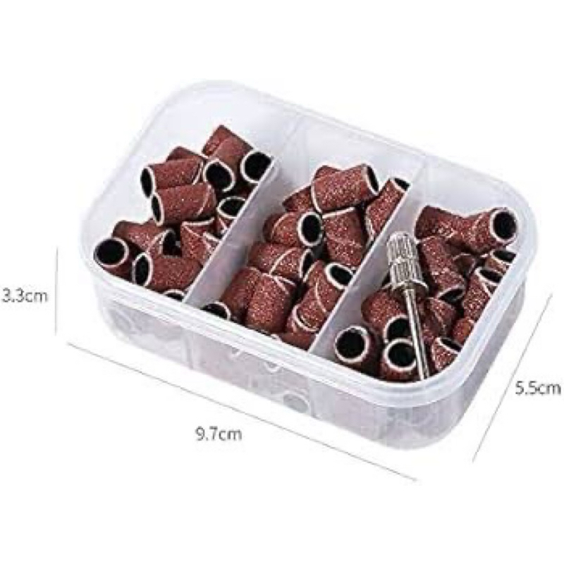 Kit estojo refil de Lixa de 75 Peças para Broca de Unhas,de Lixa de Broca de Unhas, Broca de Mandril com Mandril incluso