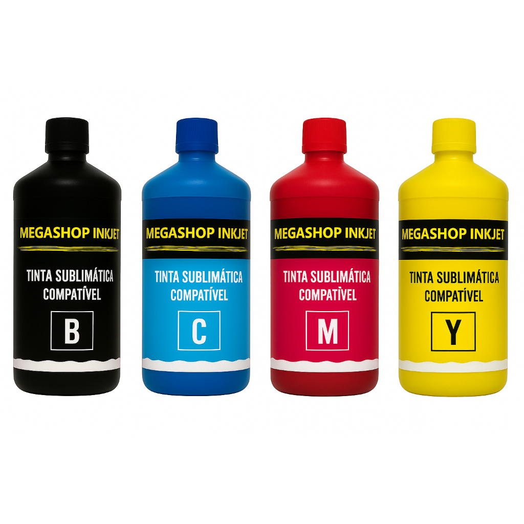 Kit 4 Cores Cmyk Sublimatica Compativel com Epson F170 F570 Ciano Magenta  Amarelo Preto