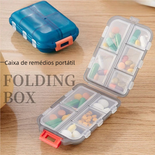 Mini Caixa De Comprimidos, Recipiente Dobrável De 10 Grades Para Remédios De Casa E Viagem, Recipiente De Medicamentos em Oferta na Shopee
