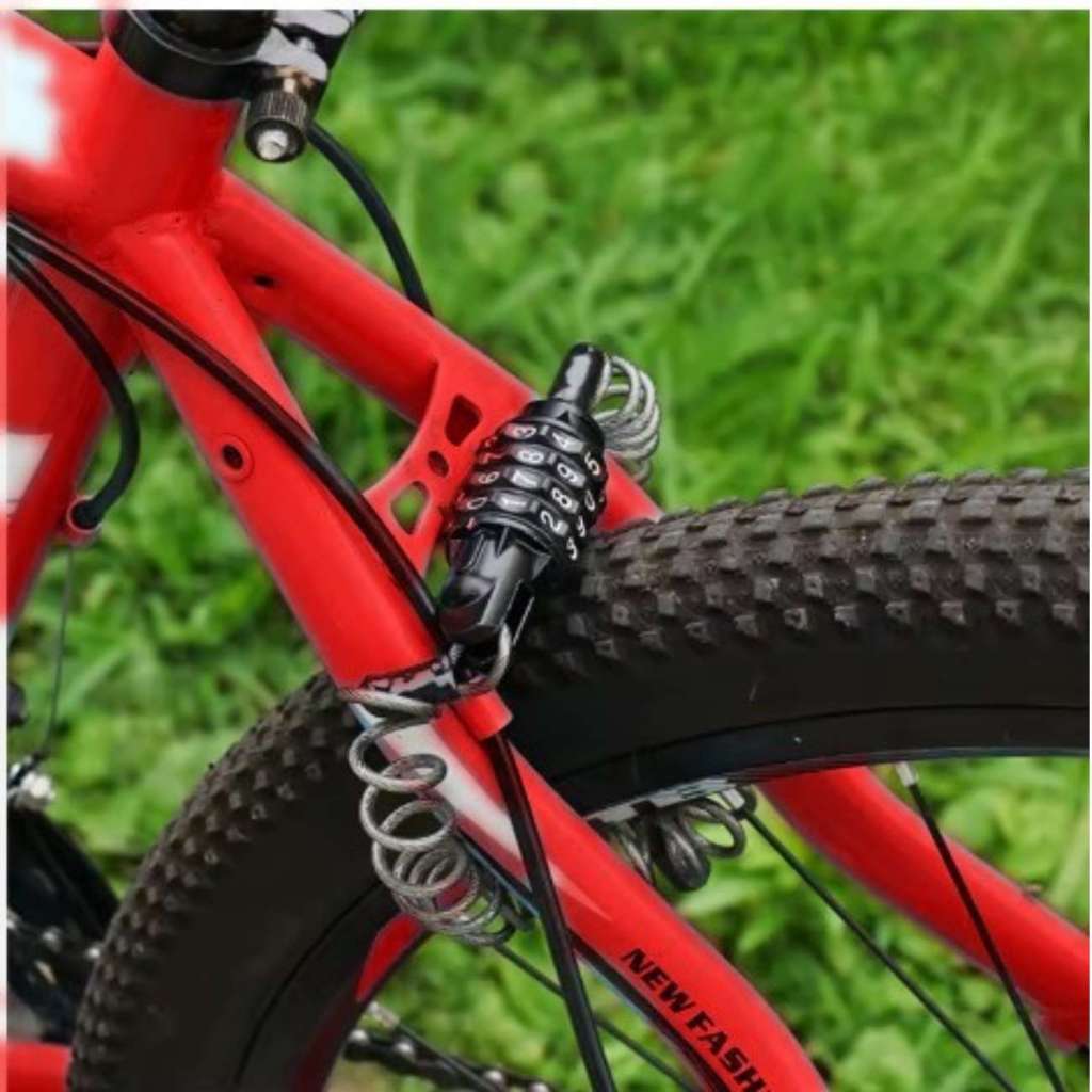 Cadeado Com Cabo Para Prender Capacete Moto Bicicleta