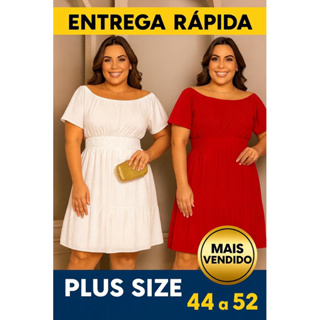 Vestido Plus Size Lastex Ciganinha Ombro a Ombro Tecido Duna Moda Evangelica M G GG G1 Entrega Hoje em Oferta na Shopee