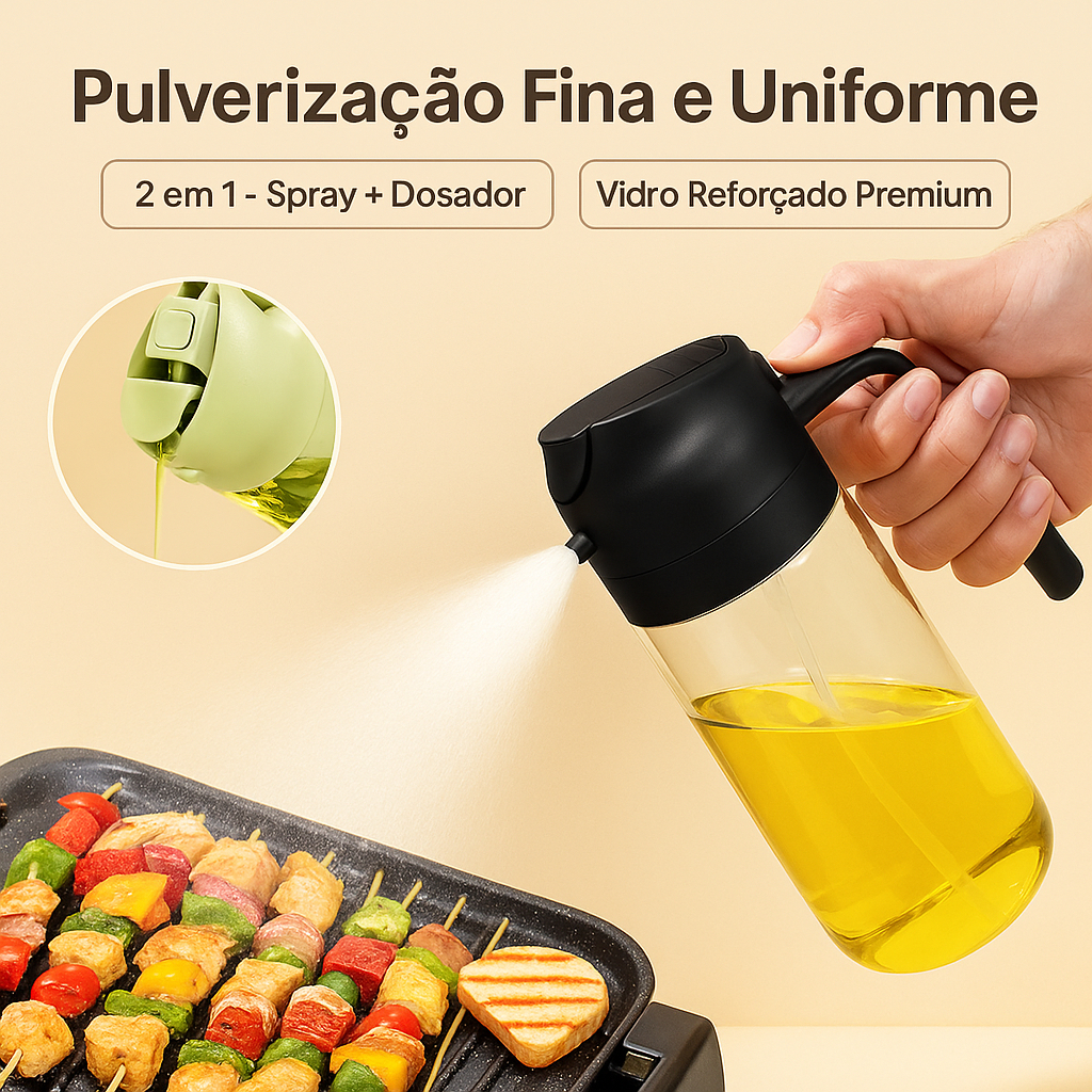 Spray Borrifador Dosador 2 em 1 Para Azeite Vinagre Oléo Vidro Modelo Galheteiro Cozinha 470ML em Oferta na Shopee
