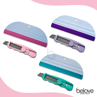 Kit Espatula Com Feltro + Estilete Ferramentas Papelaria Personalização Aplicação Adesivo Vinil em Oferta na Shopee