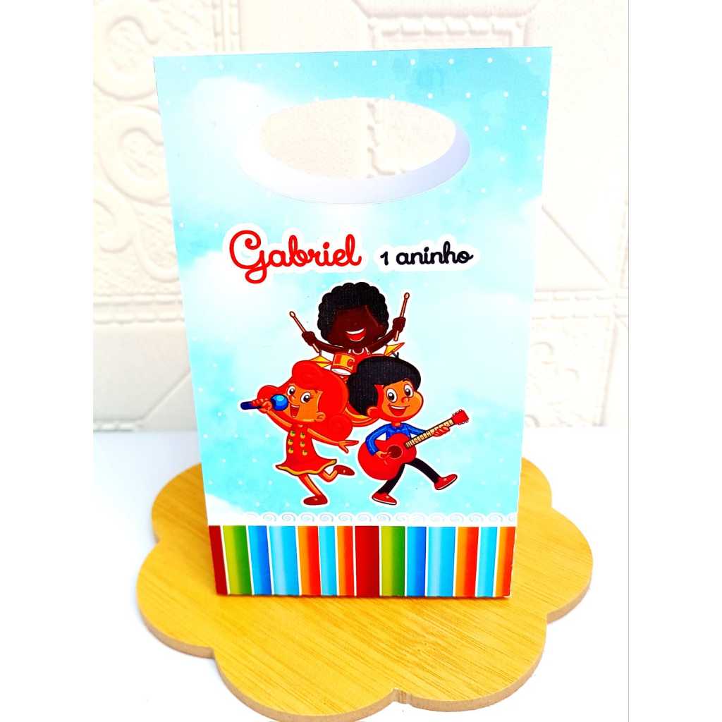 SACOLINHA 3 PALAVRINHAS PERSONALIZADA - Lembrancinha de festa infantil 3 palavrinhas - sacolinha surpresa 3 palavrinhas