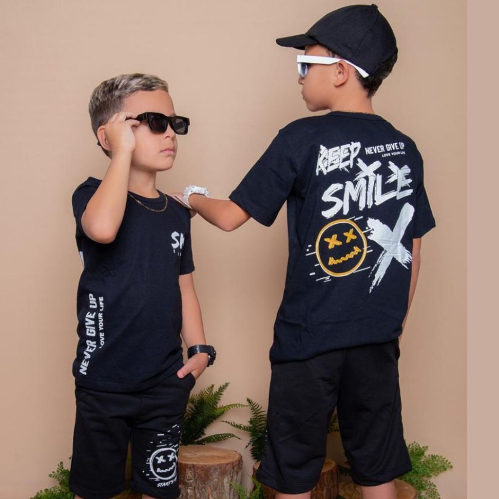 Conjuntos Infantil Menino Estiloso Verão Camisa e Bermuda Juvenil Top Veste Do 2 ao 14 anos em Oferta na Shopee