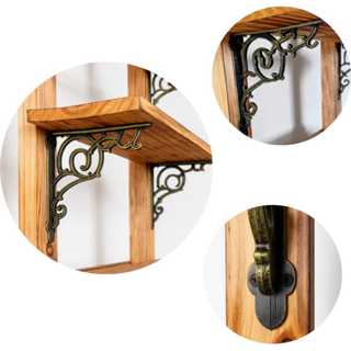 suporte mão francesa prateleira estilo colonial, rustico na cor ouro velho em Oferta na Shopee