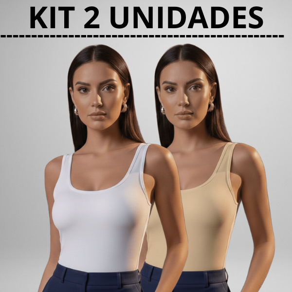 KIT 2 Camisa Regata Básica Modeladora Feminina Dia a Dia Suplex em Oferta na Shopee