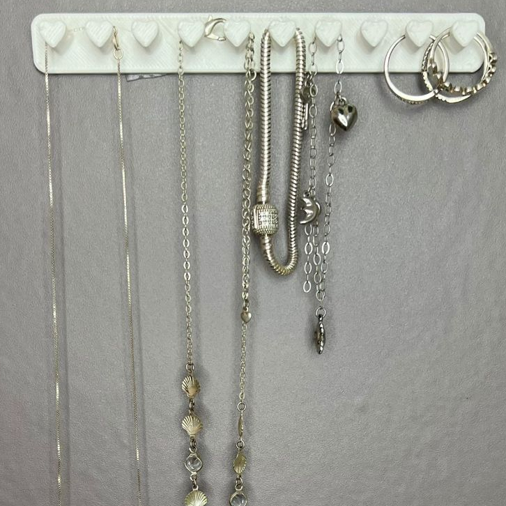 Organizador de Joias Porta Bijuterias Coração Pendurar Parede Suporte Colares e Pulseiras Gancho