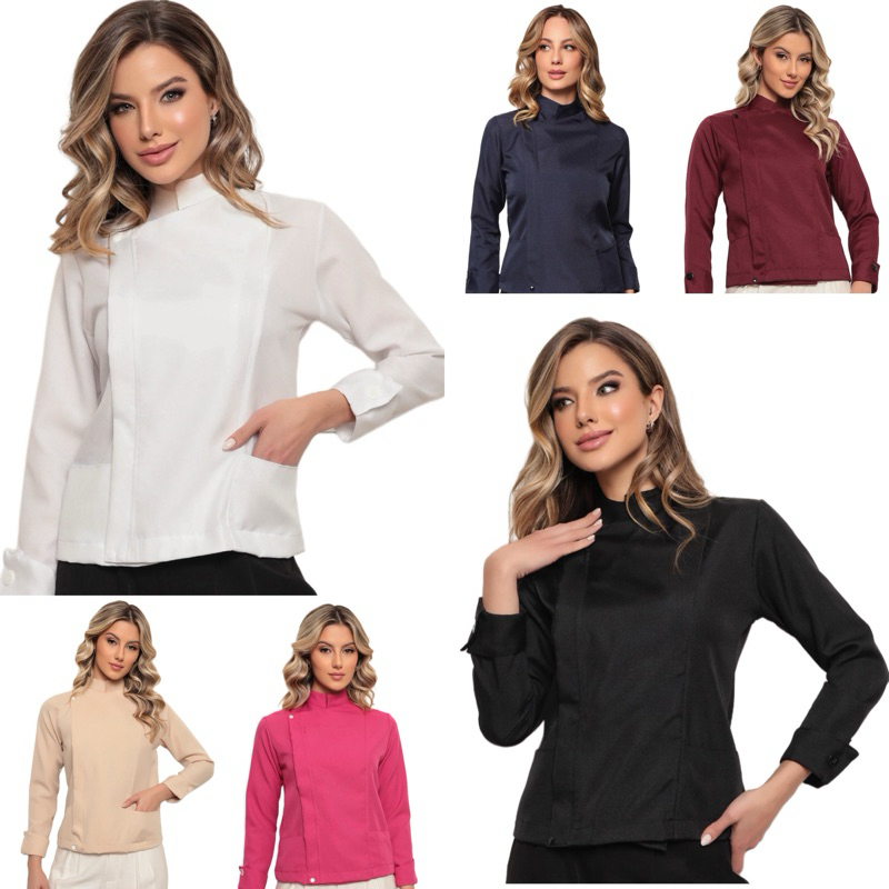 Dolma Chef Feminina  Várias Cores  Camila Gardenia Uniformes em Oferta na Shopee