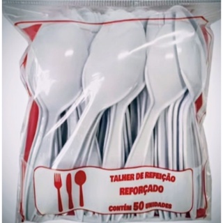 Colher Reforçado Master Refeição Descartável  para Sopa, Caldos e Eventos - kit com 50, 100, 200 unidades em Oferta na Shopee