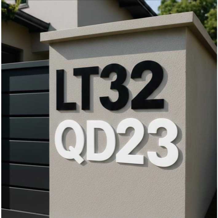 Letras e Números Residenciais ACM Preto Branco Aço Escovado 15cm com Fita Dupla Face para Casa e Apartamento em Oferta na Shopee