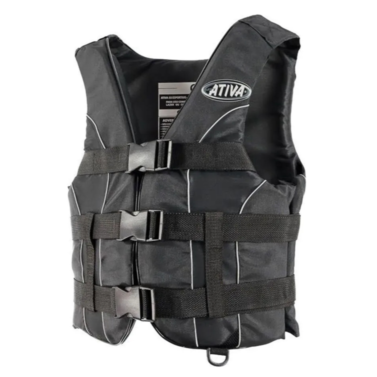 Colete Ativa 55 Esportivo Classe 5 ( V ) Homologado pela Marinha do Brasil Jetski Pesca Preto
