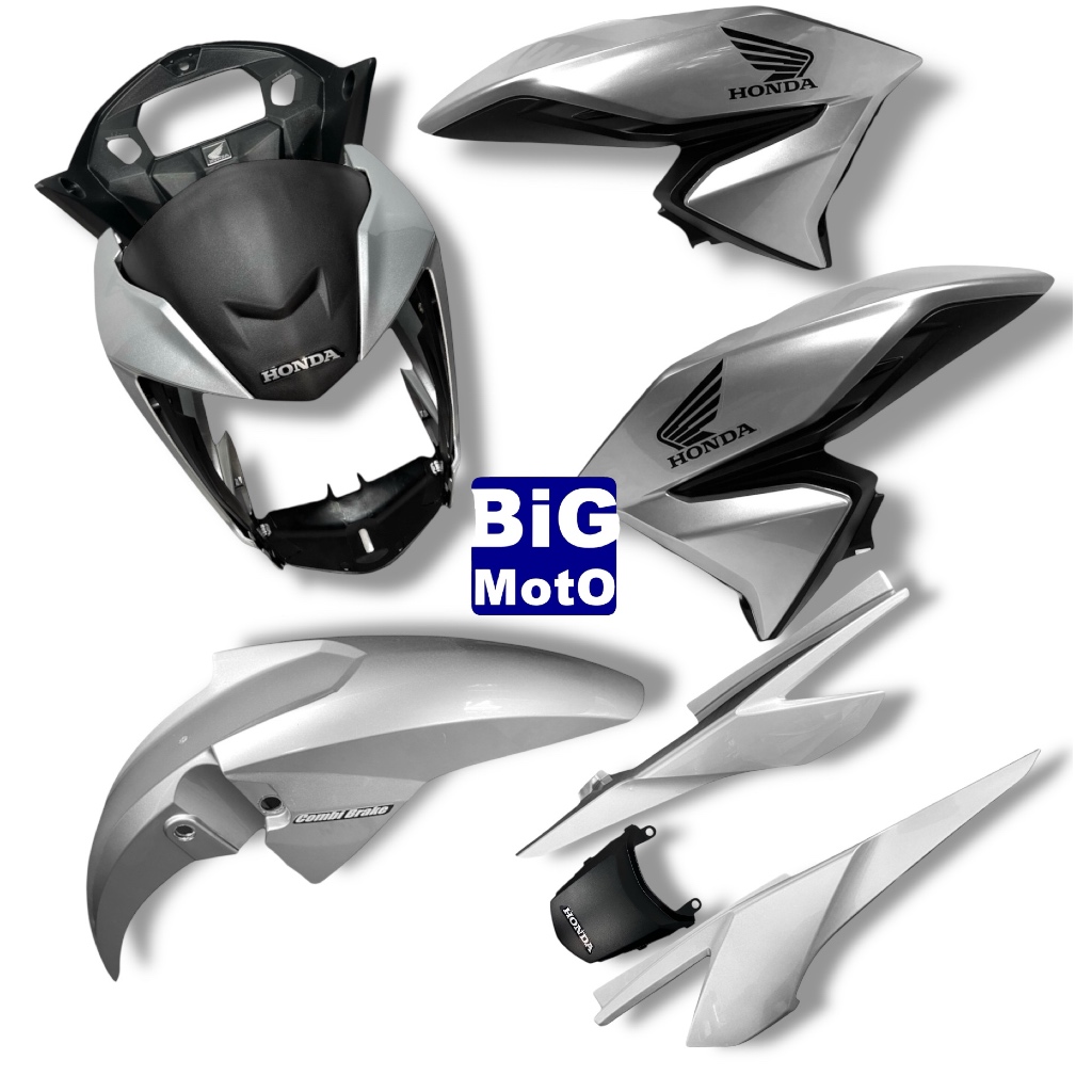 Kit CG Titan 160 2022/23/24 Prata Force - Frente Farol sem o bloco+ Par de Aba do tanque com Complemento+Paralama+Rabeta