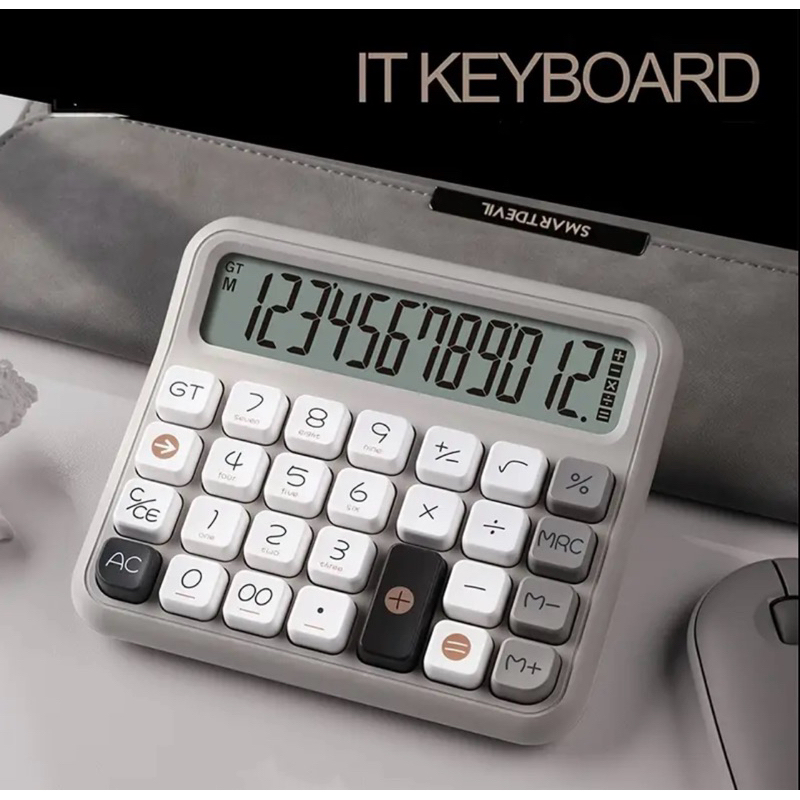 Calculadora de Mesa 12 Dígitos Display Grande Modelo Novo com Botão Apagar – Super Moderna - CINZA em Oferta na Shopee