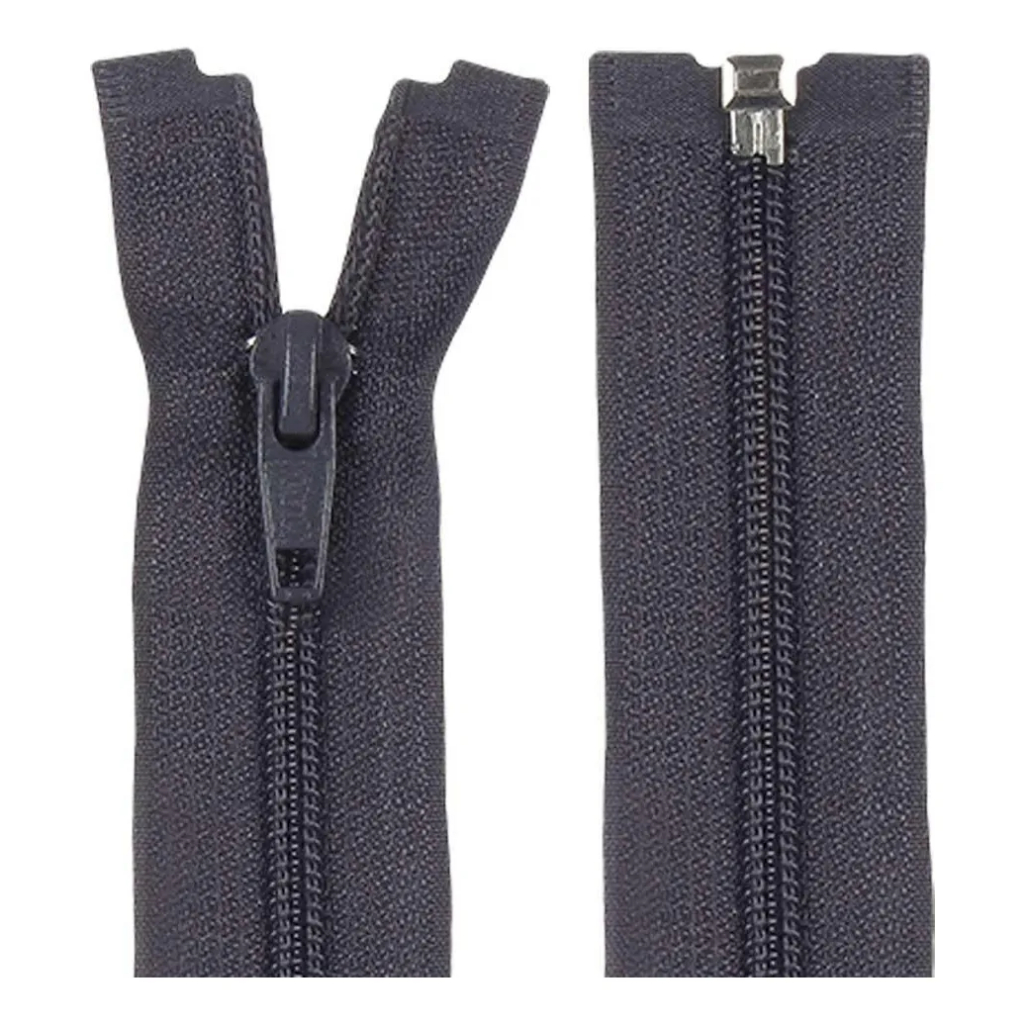 Ziper  cinza Destacavel Com Nylon N°5 Com 75 cm