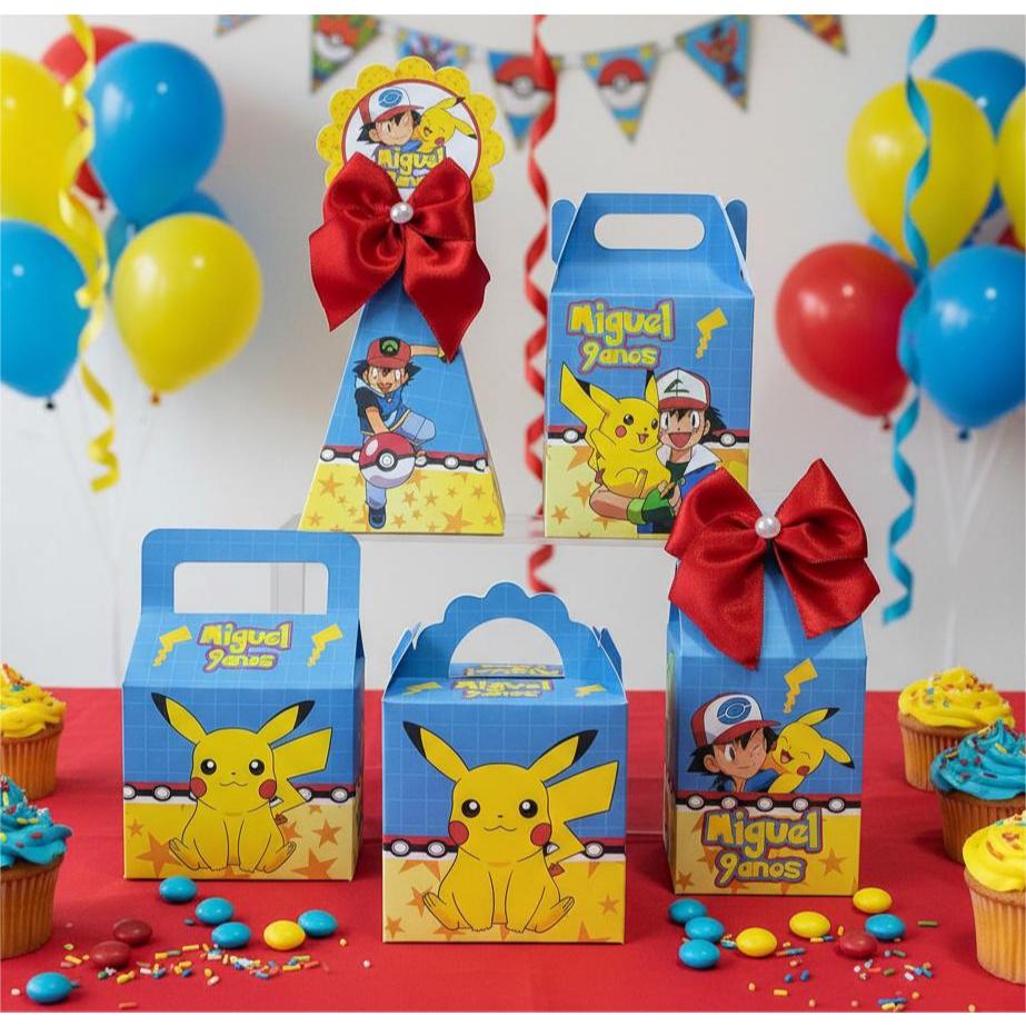 Kit Caixinhas Personalizadas Lembrancinhas Pokémon.