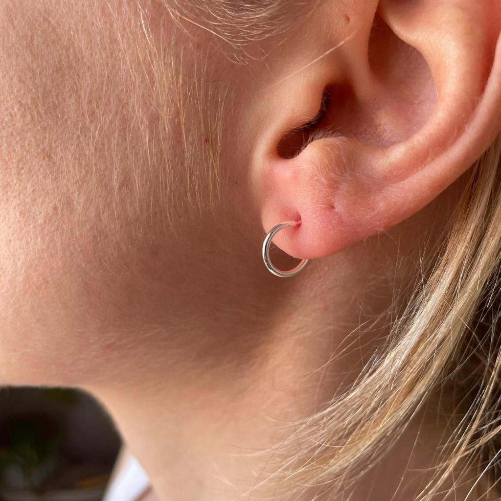 Brinco Argola Mini 8mm e 10mm Prata 925 Legítima em Oferta na Shopee