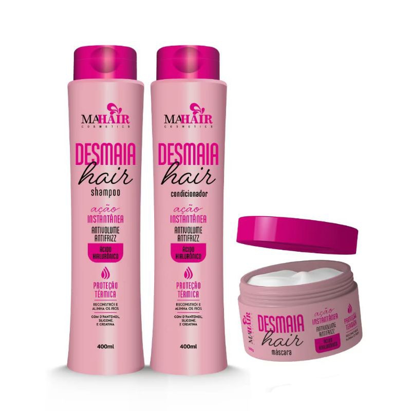 Kit Capilar Desnaia Hair Mahair 3 produtos (Shampoo, Condicionador e Máscara)
