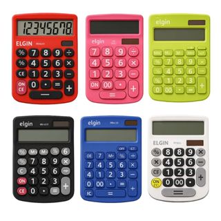 Calculadora de Mesa Elgin 12 Dígitos – Display LCD Extra Grande, Solar e Bateria, Disponível em Várias Cores em Oferta na Shopee