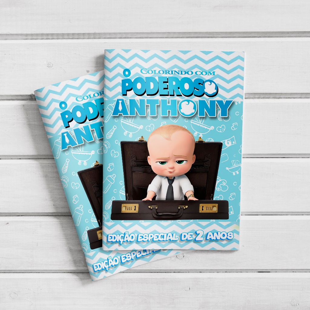 Livro de Colorir A5 Personalizado Lembrancinha Aniversário O Poderoso Chefinho (20cm x 14,5cm)